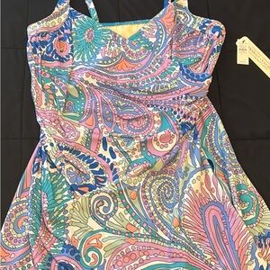 Talbots Miraclesuit Colorful Paisley Print Bathing Suit